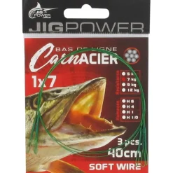 Powerline Fils - Tresses - Bdl Carnassier * Bas De Ligne Jig Power 1X7 Double Loops - Par 3