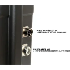 BSR Batteries & Chargeurs * Batterie Lithium Prestige Lifepo4 Gen3+ 12V50ah +1 Sortie Régulée Sondeur Et Chargeur Non Étanche 10A