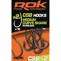 Rok Fishing Montages Carpe * Hamecon Simple Barbless Medium Curve Shank - Par 10