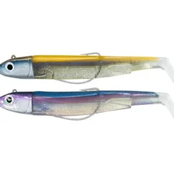 Fiiish Leurres Carnassiers|Leurres Mer * Kit Leurre Souple Arme Double Combo Black Minnow 120 + Tete Plombee Off Shore