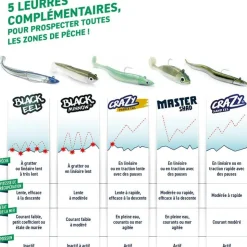 Fiiish Leurres Mer * Kit Leurre Souple Arme Double Combo Crazy Sand Eel 100 + Tête Plombée Off Shore