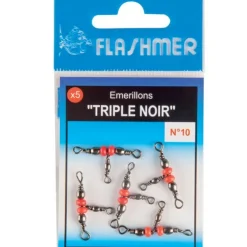 Flashmer Montage Ligne * Émerillon Triple Noir