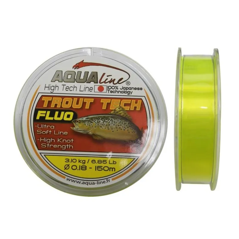 Aqualine Fils Truite^Nylon Trout Tech Jaune Fluo