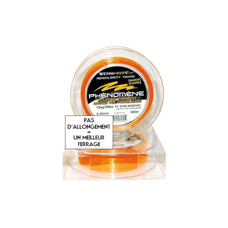 Technipêche Fils - Tresses Carpe|Fils Truite^Nylon Phenomene Orange