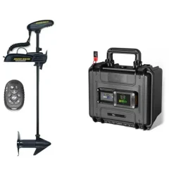 Minn Kota Moteurs Électriques Bateau * Pack Moteur Electrique Powerdrive Spotlock 45Lbs Gps Et Batterie Bsr Eco 12V 50Amp