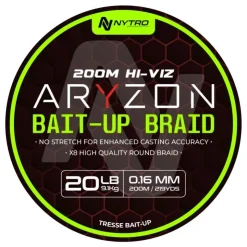 Nytro Fils - Tresses Coup & Anglaise * Tresse Aryzon Hiviz Bait-Up Braid - Lime Green - 200M