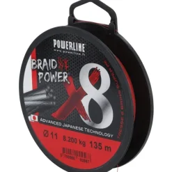 Powerline Fils - Tresses Carpe * Tresse Braid Power X8 Rouge - 300M