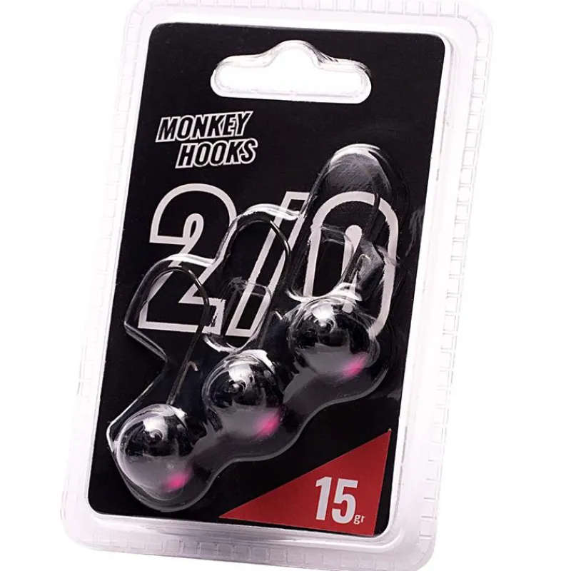 Monkey Lures Têtes Plombées^Tête Plombée - Noir/Rose - Par 3